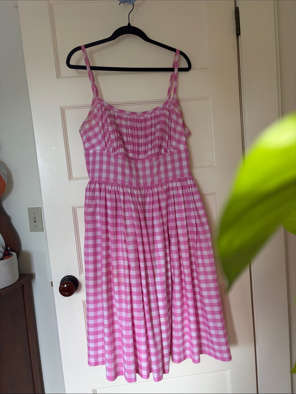 Pink Gingham Dress One-of-a-Kind Playful Picnic Gown - Picture 4 of 8